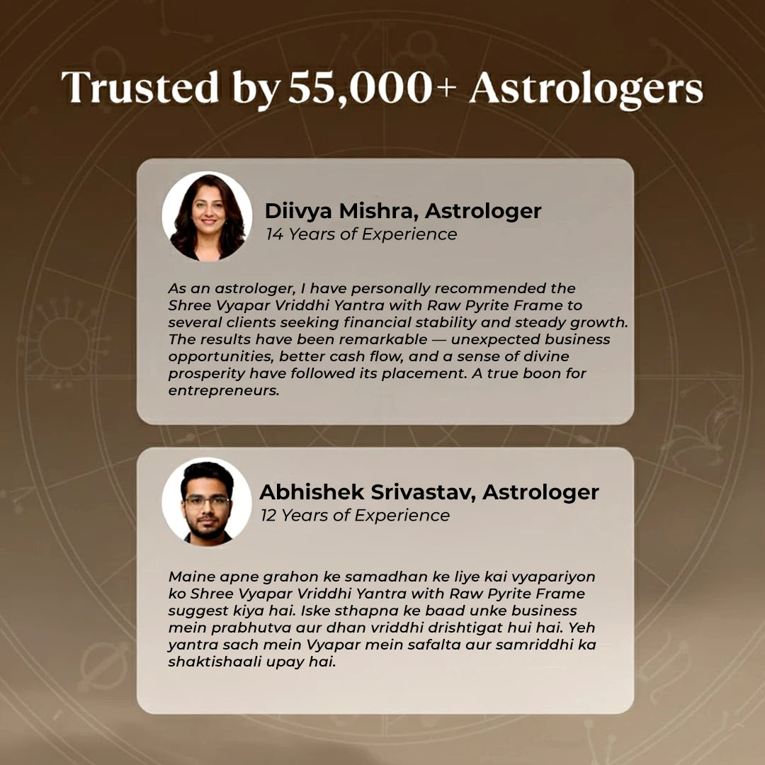 Shree Vyapar Vriddhi Yantra with Raw Pyrite Frame