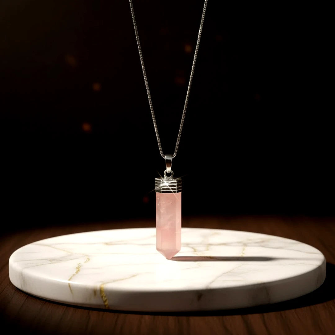 Rose Quartz Pencil Pendant