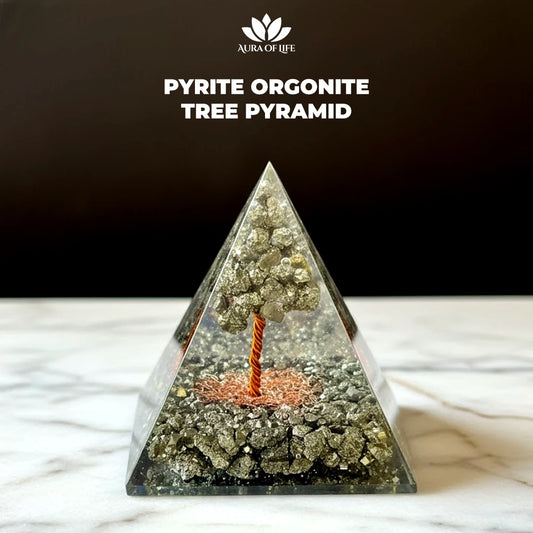 Pyrite Orgonite Tree Pyramid