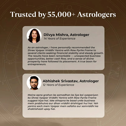 Shree Vyapar Vriddhi Yantra with Raw Pyrite Frame