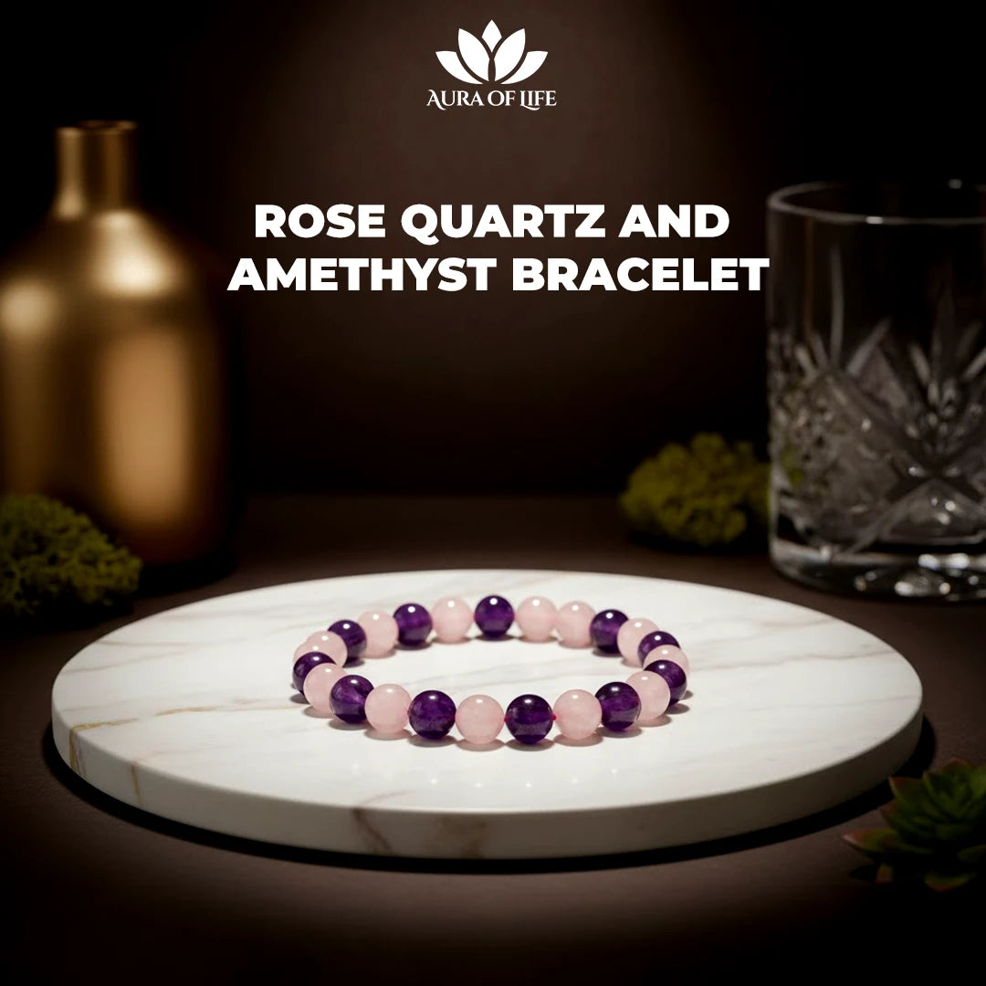 Rose Quartz and Amethyst Bracelet