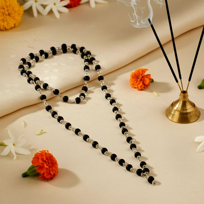 Silver Capped Siddha Karungali Shakti Mala with Govt. Certification