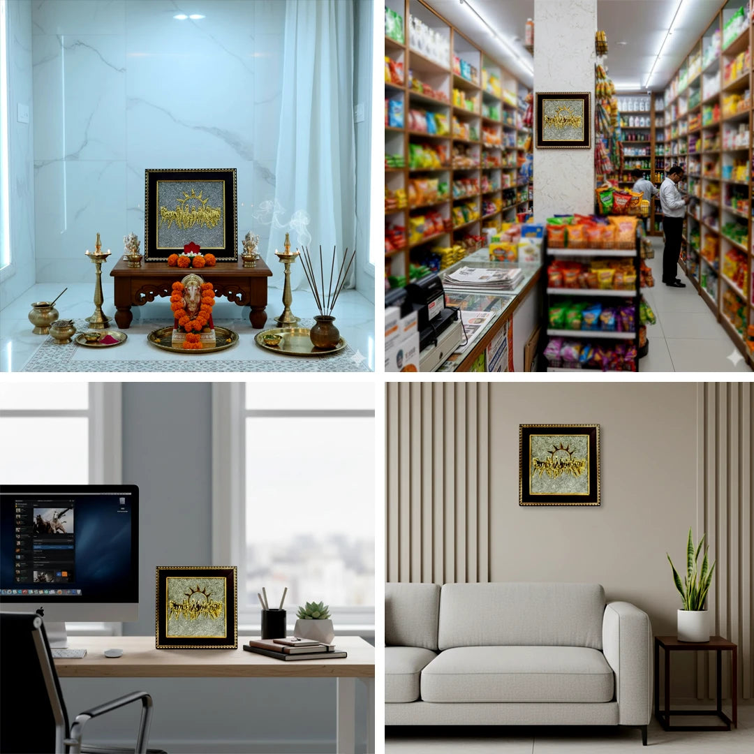 7 Horses with Raw Pyrite Frame