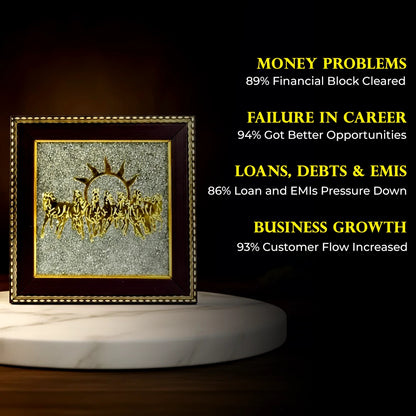 7 Horses with Raw Pyrite Frame