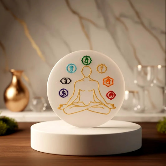 Seven Chakra Selenite Plate