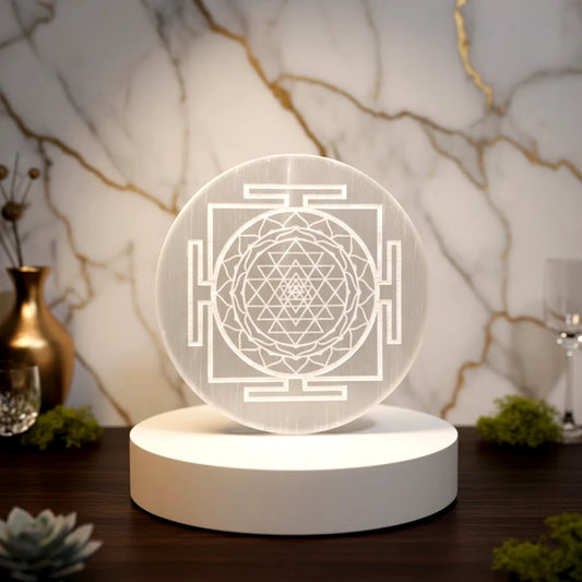 Shree Yantra Selenite Plate
